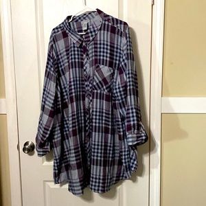 Catherine’s Plus Size Women’s Flannel button up shirt 4X
